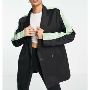 Adidas Originals Retro Sporty Blazer Jacket Size Small Black Green